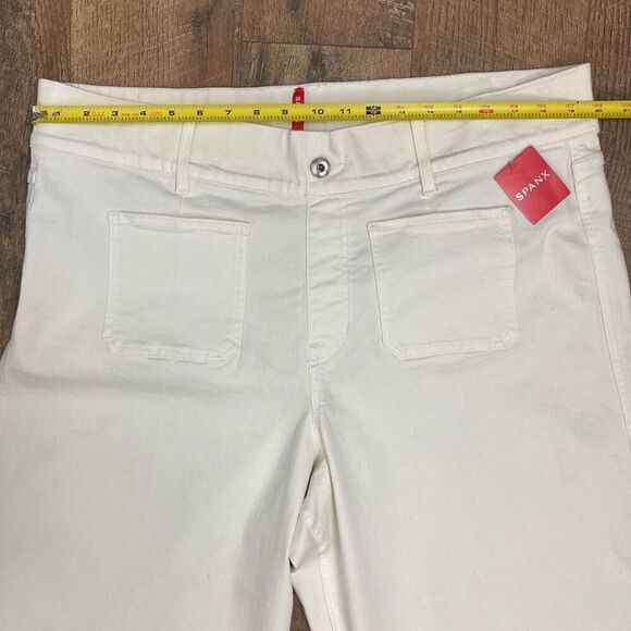 SPANX Cropped Wide Leg Jeans in Ecru Wash Plus Size Pull On White Jeans sz 3X - Picture 4 of 8